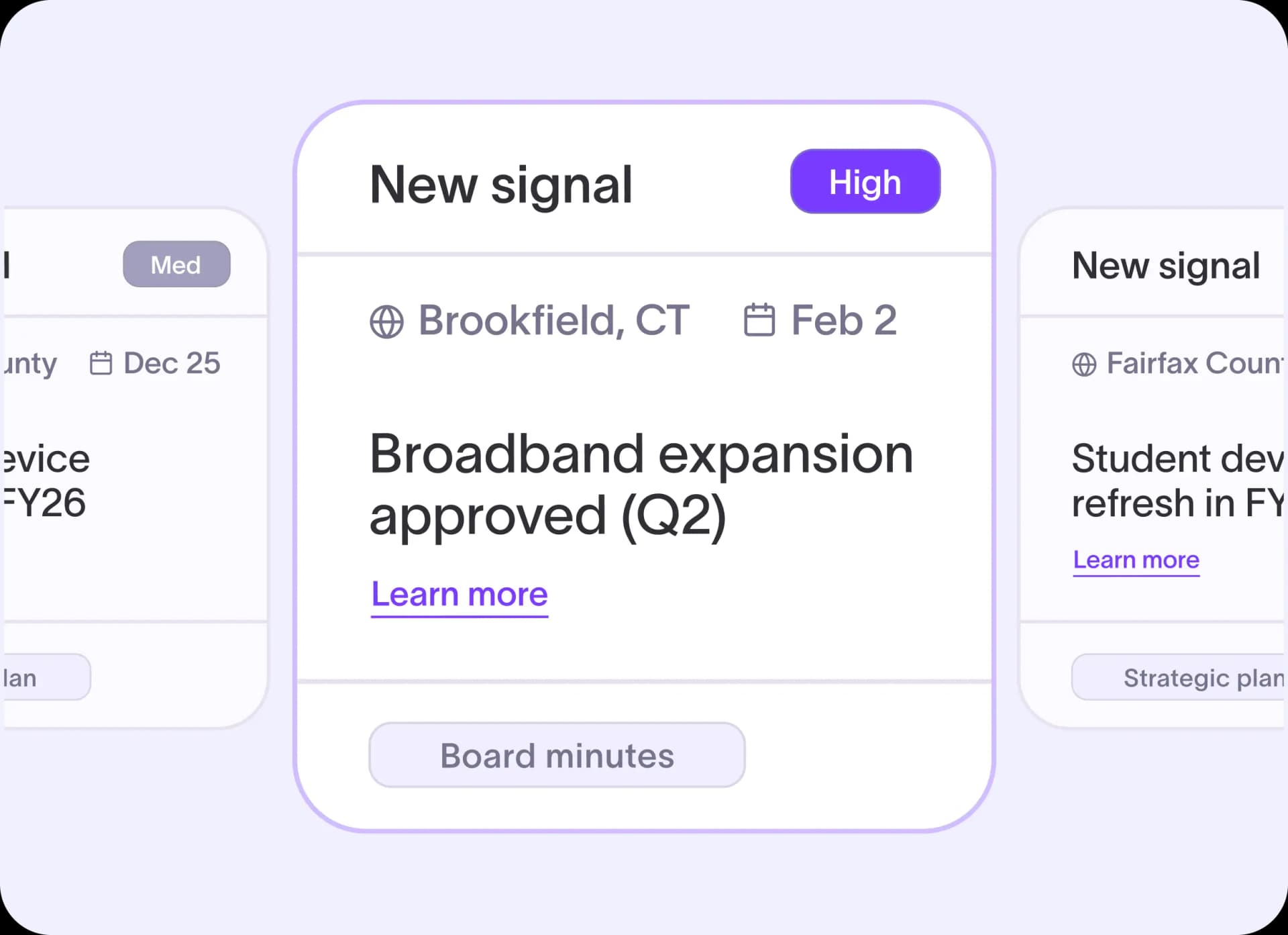 Starbridge signal summary showing what was discussed in a meeting and how strongly it matches your criteria
