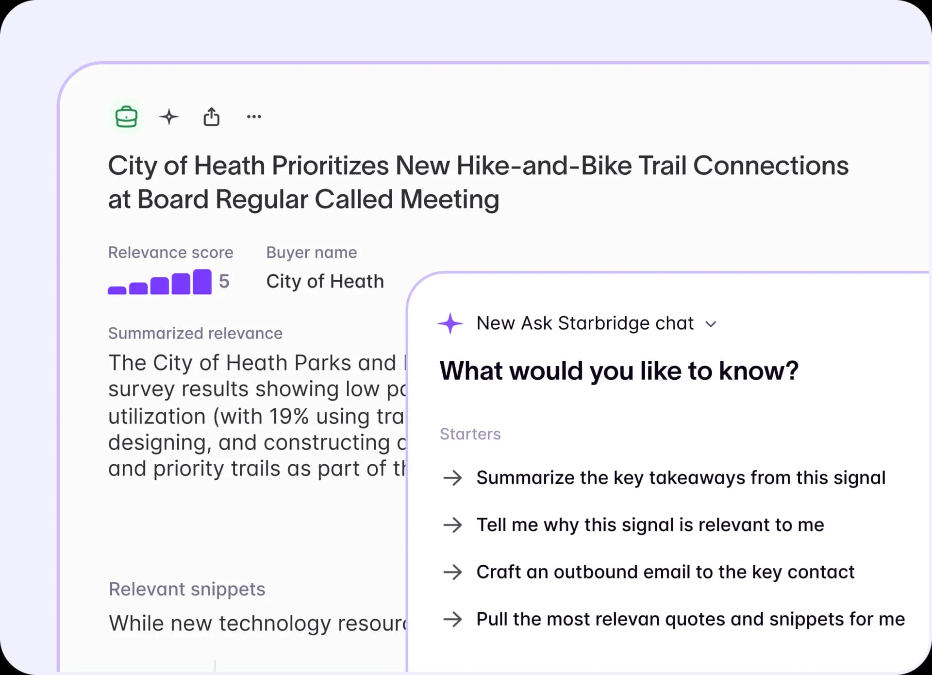 A full account briefing equipping a rep with the context to win the meeting