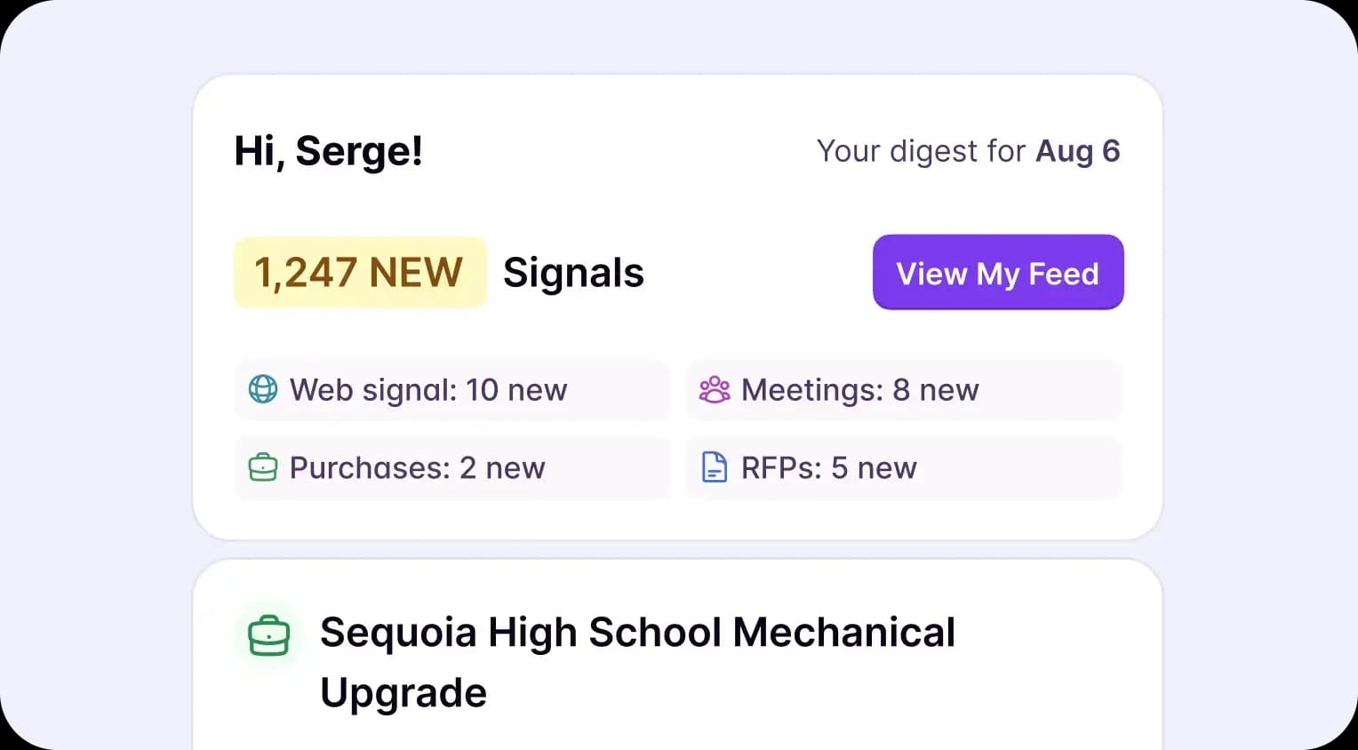 Reps triaging job change signals in Starbridge with Action, Starred, and Not Interested labels
